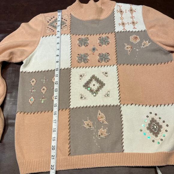 Vintage Alfred Dunner Patchwork Embroidered Sweater Womens PXL Grandma Momcore - Picture 12 of 12